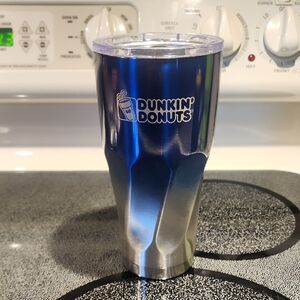 Dunkin' Donuts Blue and Silver Tumbler